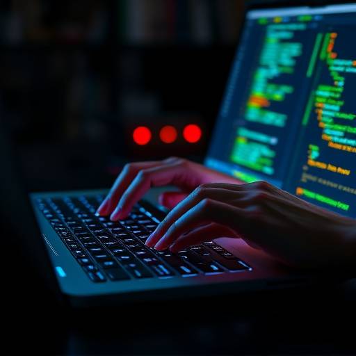 Hands coding on a laptop representing a technology course.